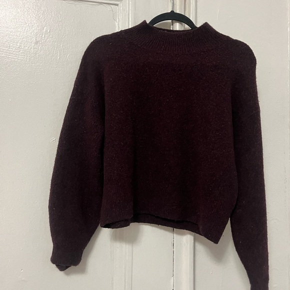 & Other Stories Deep Burgundy Turtleneck Sweater - Picture 4 of 4